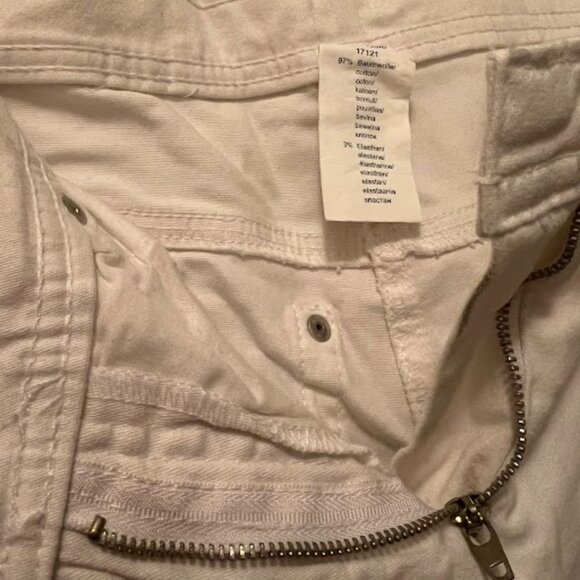 White Y2K rhinestone skinny jeans (SMALL) - Picture 5 of 5